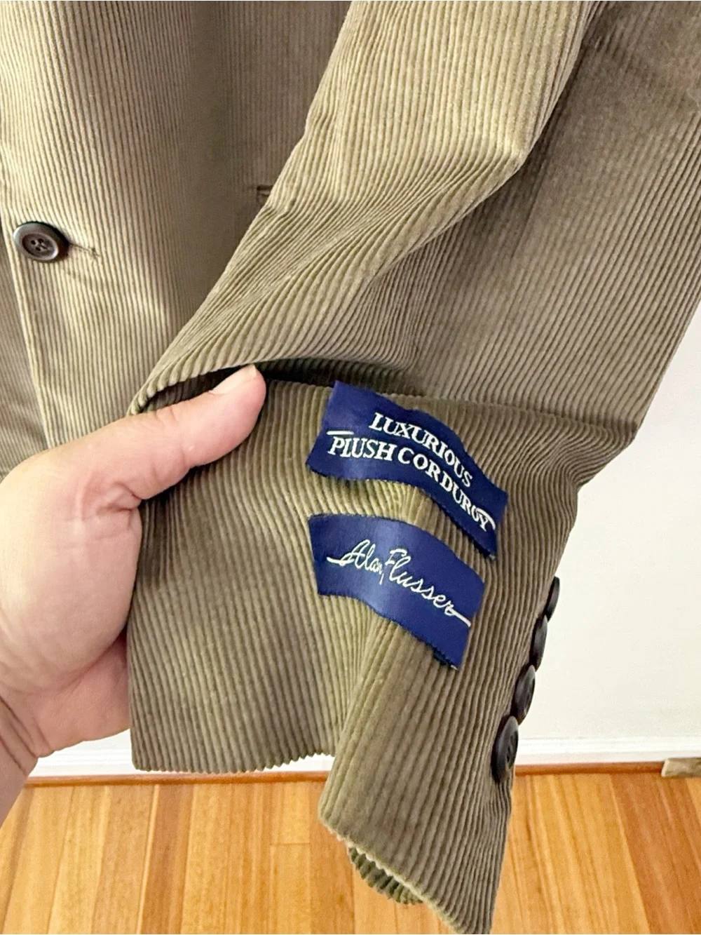NWT Alan Flusser Men 100% Cotton Corduroy Blazer Jacket Sport Coat 42L Academia